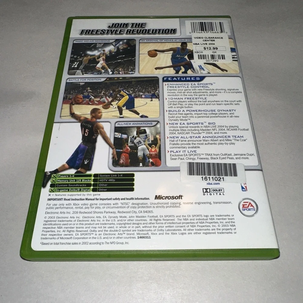 NBA Live 2004 (Microsoft Xbox) Complete CIB Excellent Condition